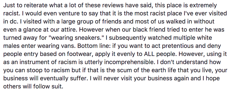 Illustration for article titled Washington, DC’s El Centro D.F. Restaurant Removes ‘No Sneaker’ Policy, Fires Racist Bouncer After Black Man Is Denied Entry